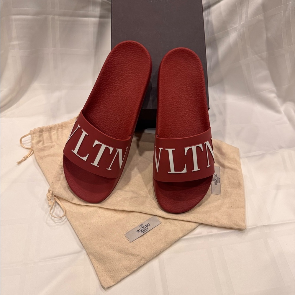 Valentino Red Slide Sandals
